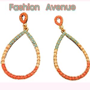 Multicolor Teardrop Stone Drop Earrings